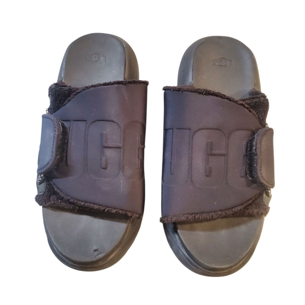 UGG Sandals Women’s 8.5 Black Slip On Faux Fur Slippers - Picture 11 of 11